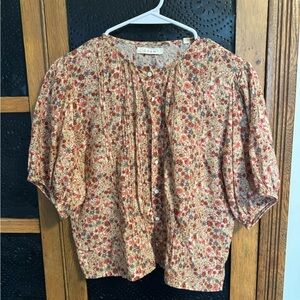 Doen Floral Blouse - Red and Cream